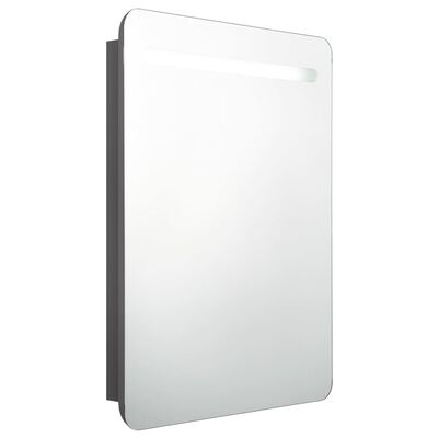 vidaXL LED koupelnová skříňka se zrcadlem šedá 60 x 11 x 80 cm