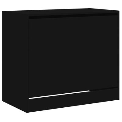 vidaXL Botník černý 80 x 42 x 69 cm kompozitní dřevo