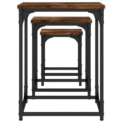 vidaXL Hnízdové konferenční stolky 3 ks kouřový dub kompozitní dřevo
