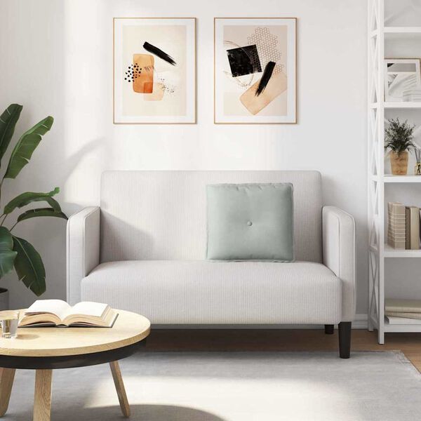 vidaXL Polštář na záda Světle šedá 50 x 45 cm Žebrovaná látka