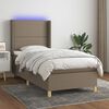 vidaXL Box spring postel s matrac&iacute; a LED taupe 90x190 cm textil