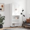 vidaXL Skř&iacute;ň highboard b&iacute;l&aacute; 69,5 x 34 x 180 cm kompozitn&iacute; dřevo