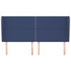 vidaXL Čelo postele typu u&scaron;&aacute;k modr&eacute; 183x23x118/128 cm textil