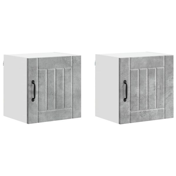 vidaXL Kuchyňsk&aacute; skř&iacute;ň Lucca 2 pcs Betonově &scaron;ed&aacute; 40 x 31 x 40 cm