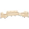 vidaXL 3dílná sedací souprava s poduškami krémová textil