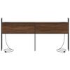 vidaXL &Uacute;ložn&aacute; hlavov&aacute; deska s nab&iacute;jec&iacute; stanic&iacute; s čelo Hněd&yacute; dub 200 cm