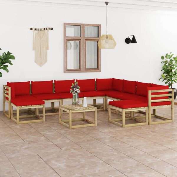 vidaXL 11d&iacute;ln&aacute; zahradn&iacute; sedac&iacute; souprava podu&scaron;ky impregnovan&aacute; borovice