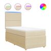 vidaXL Box spring postel s matrac&iacute; kr&eacute;mov&aacute; 90x200 cm textil