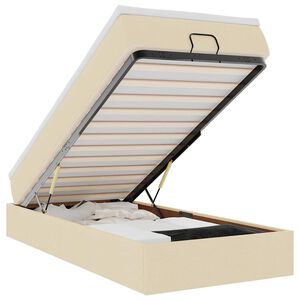 vidaXL Osmansk&yacute; r&aacute;m postele s matrac&iacute; kr&eacute;mově 90x200cm textil