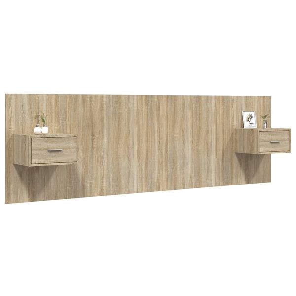 vidaXL Čelo postele se skříňkami dub sonoma kompozitní dřevo