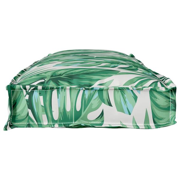 vidaXL Polstr na paletovou lavici Květinov&yacute; Vzor list&iacute; 110 x 40 x 8 cm