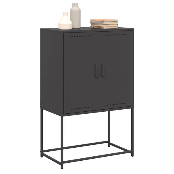 vidaXL Skř&iacute;ň highboard čern&aacute; 68,5 x 38,5 x 107 cm ocel
