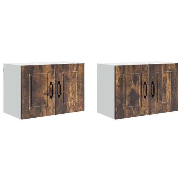 vidaXL Kuchyňsk&aacute; skř&iacute;ň s polic&iacute; 2 pcs Kouřov&yacute; dub 60 x 31 x 40 cm