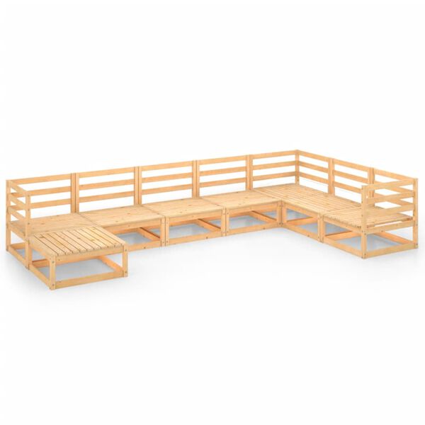 vidaXL 8d&iacute;ln&aacute; zahradn&iacute; sedac&iacute; souprava masivn&iacute; borov&eacute; dřevo