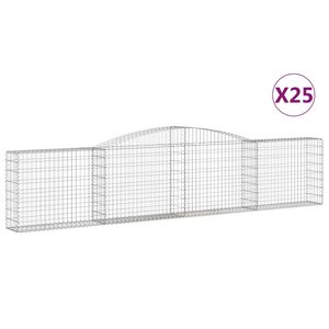 vidaXL Klenut&eacute; gabionov&eacute; ko&scaron;e 25ks 400x30x80/100 cm pozinkovan&eacute; železo