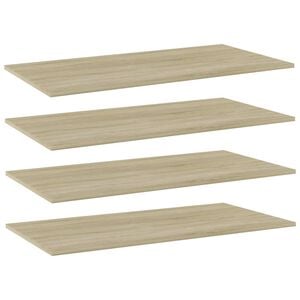 vidaXL Př&iacute;davn&eacute; police 4 ks dub sonoma 80 x 20 x 1,5 cm dřevotř&iacute;ska