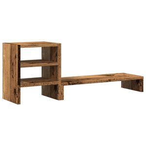 vidaXL Stojan na monitor s organiz&eacute;rem old wood kompozitn&iacute; dřevo