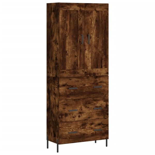 vidaXL Skř&iacute;ň highboard kouřov&yacute; dub 69,5 x 34 x 180 cm kompozitn&iacute; dřevo