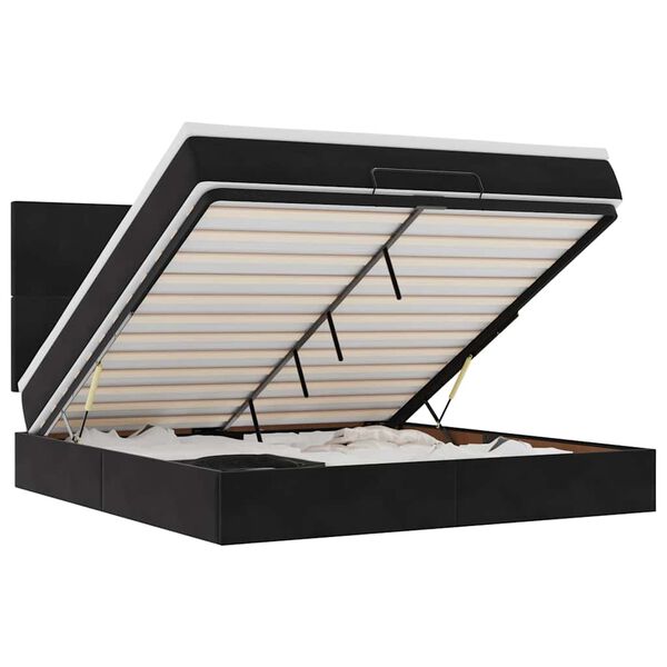 vidaXL Osmanský rám postele s matracíes černá 160x200cm samet