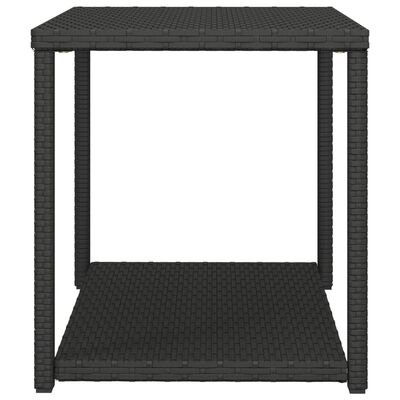 vidaXL Odkládací stolek černý 55 x 45 x 49 cm polyratan