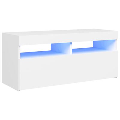 vidaXL TV skříňka s LED osvětlením bílá 90 x 35 x 40 cm