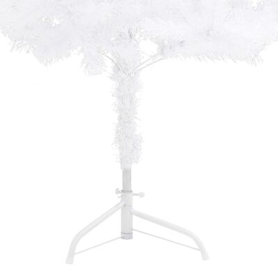 vidaXL Rohový umělý vánoční stromek s LED osvětlením bílý 150 cm PVC