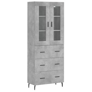 vidaXL Skř&iacute;ň highboard betonově &scaron;ed&aacute; 69,5x34x180 cm kompozitn&iacute; dřevo