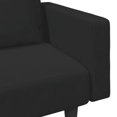 vidaXL 2dílná sedací souprava s polštáři černá samet
