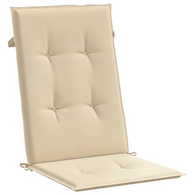 vidaXL Podušky na židli vysoké opěradlo 4 ks béžové 120x50x3 cm textil