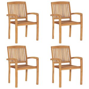 vidaXL Stohovateln&eacute; zahradn&iacute; židle 4 ks masivn&iacute; teak