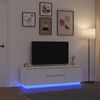 vidaXL TV skř&iacute;ňka s LED osvětlen&iacute;m b&iacute;l&aacute; 160,5x41x50 cm
