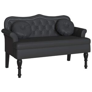 vidaXL Chesterfield lavice Čern&aacute; 120,5 x 65 x 75 cm Uměl&aacute; kůže