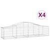 vidaXL Klenut&eacute; gabionov&eacute; ko&scaron;e 4 ks 200x50x40/60 cm pozinkovan&eacute; železo