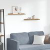 vidaXL N&aacute;stěnn&aacute; polička 2 pcs Hněd&aacute; 60 x 9 x 3 cm kompozitn&iacute; dřevo