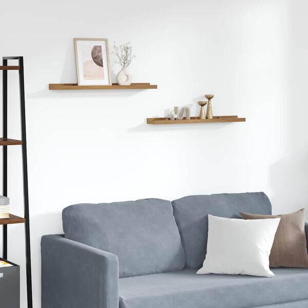 vidaXL N&aacute;stěnn&aacute; polička 2 pcs Hněd&aacute; 60 x 9 x 3 cm kompozitn&iacute; dřevo