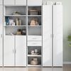 vidaXL Skř&iacute;ň highboard b&iacute;l&aacute; 45 x 42,5 x 185 cm kompozitn&iacute; dřevo