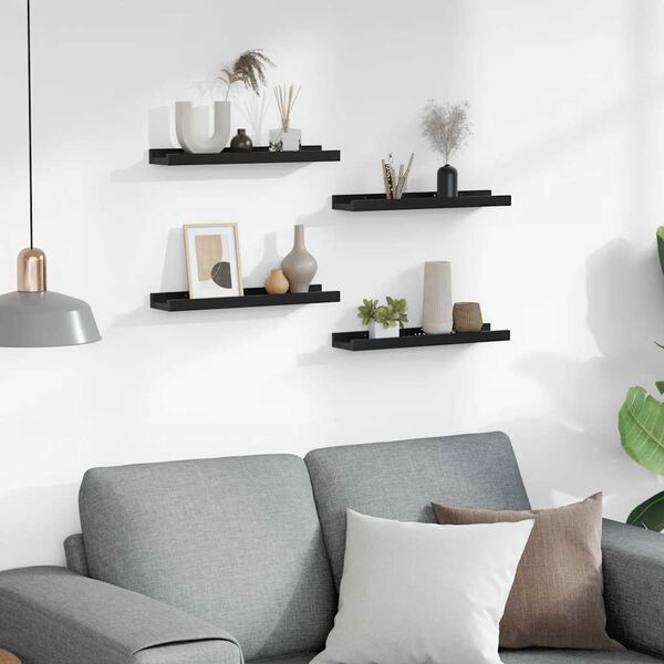 vidaXL N&aacute;stěnn&eacute; police 4 ks čern&eacute; 40 x 9 x 3 cm