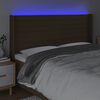 vidaXL Čelo postele s LED tmavě hněd&eacute; 163 x 16 x 118/128 cm textil