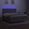 vidaXL Box spring postel s matrac&iacute; a LED taupe 180x200 cm textil