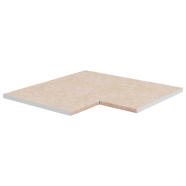 vidaXL Kuchyňsk&aacute; rohov&aacute; pracovn&iacute; deska b&eacute;žov&yacute; mramor dřevotř&iacute;ska