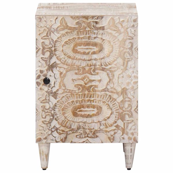 vidaXL Koupelnov&aacute; skř&iacute;ň B&iacute;l&aacute; 38 x 33,5 x 58 cm Masivn&iacute; mangov&eacute; dřevo