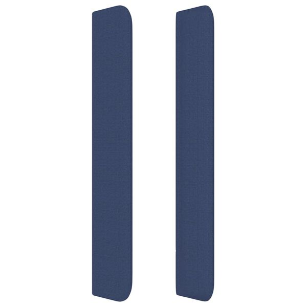 vidaXL Čelo postele typu u&scaron;&aacute;k modr&eacute; 147x16x118/128 cm textil