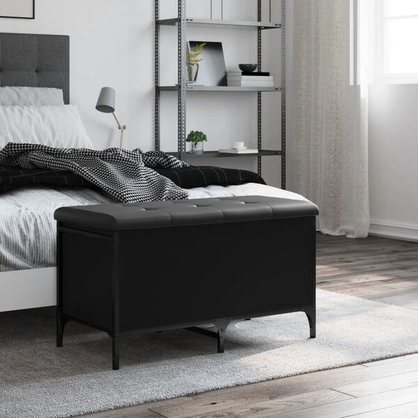 vidaXL Úložná lavice černá 82 x 42 x 45 cm kompozitní dřevo