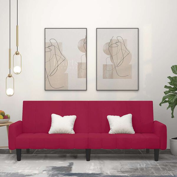 vidaXL 2m&iacute;stn&aacute; rozkl&aacute;dac&iacute; pohovka v&iacute;nov&aacute; samet