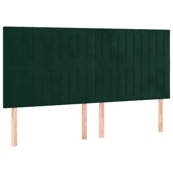 vidaXL Čelo postele tmavě zelen&eacute; 200x5x118/128 cm sametov&eacute;
