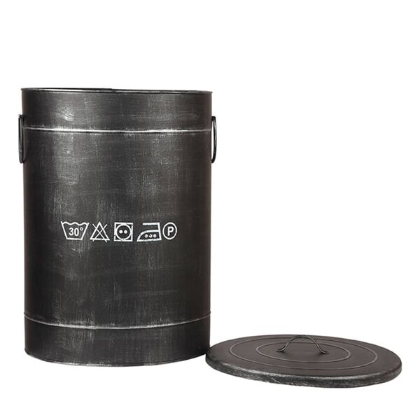 LABEL51 Box na pr&aacute;dlo 40 x 40 x 58 cm L čern&yacute; s patinou