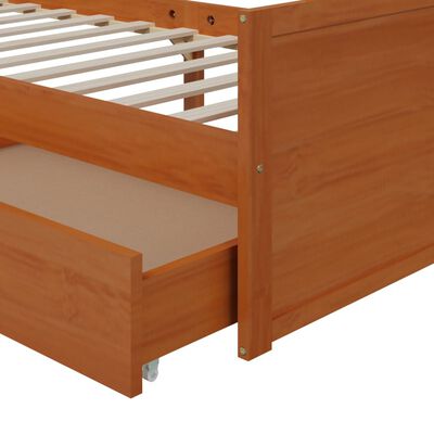 vidaXL Rám postele se zásuvkami medově hnědý masivní borovice 90x200cm
