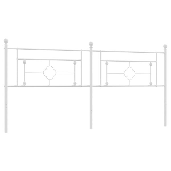 vidaXL Kovov&eacute; n&aacute;hradn&iacute; čelo postele b&iacute;l&eacute; 200 cm