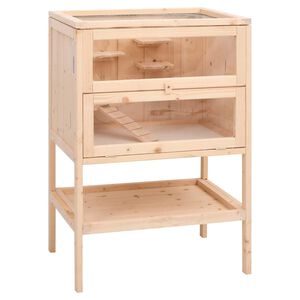 vidaXL Klec pro křečky 55 x 40 x 80 cm masivn&iacute; jedlov&eacute; dřevo