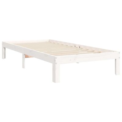 vidaXL Rám postele s čelem bílý 90 x 200 cm masivní dřevo